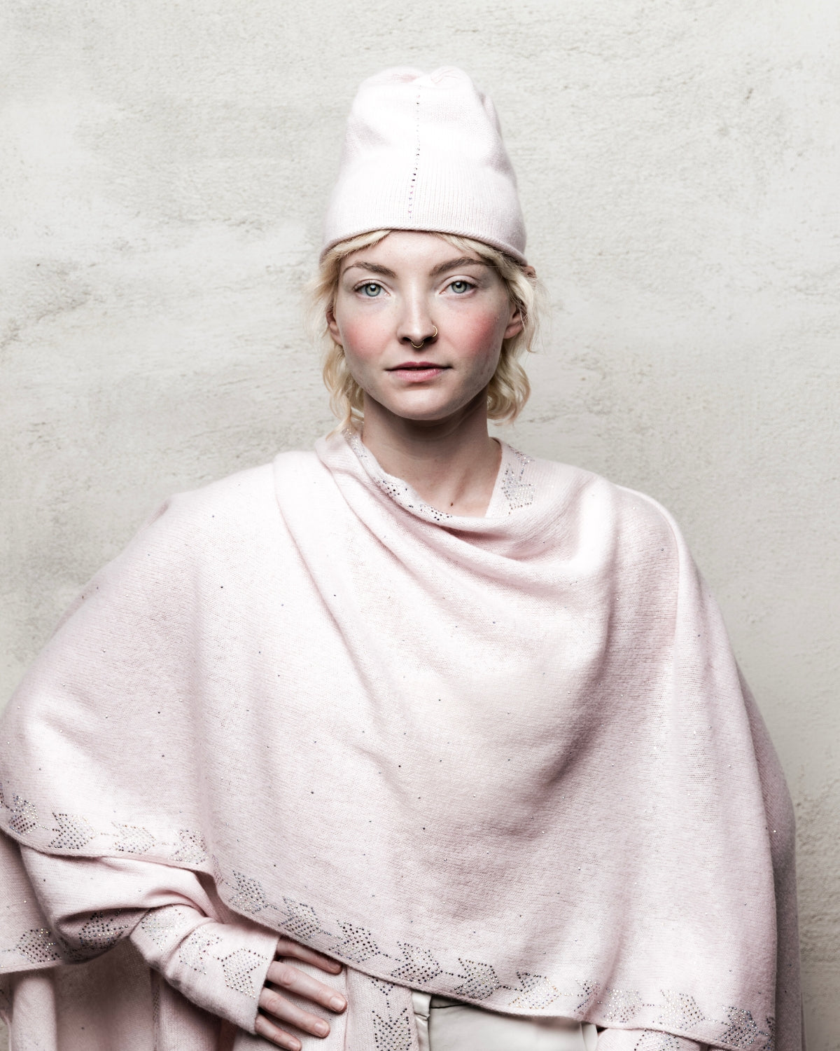 Model wearing Simple Cloche in Cherry Blossom. editorial-image