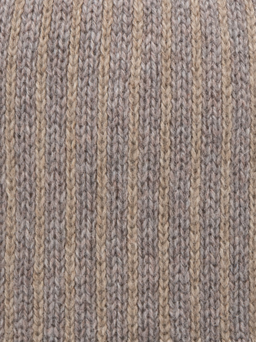 Platinum Fairisle Hat fabric swatch showing cashmere knit detail.