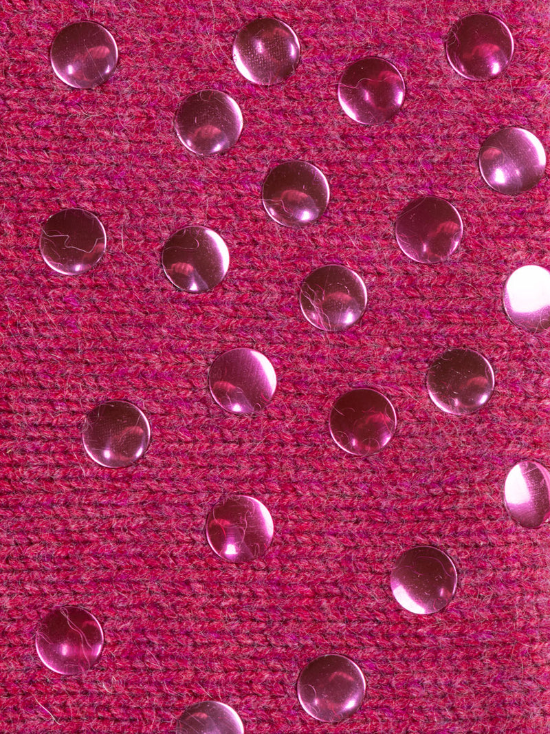 Detail Berry pink fabric swatch for Polka Dot Gloves.